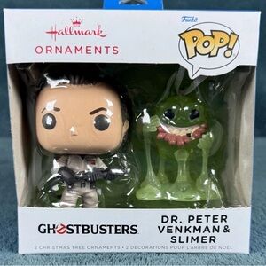 Hallmark Funko Pop Ghostbusters Ornaments - Dr. Peter Venkman and Slimer